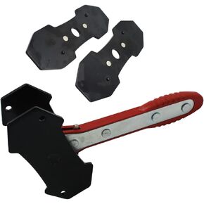 أداة ضغط فرجار الفرامل، أداة ضغط فرجار فرامل السيارة 360 درجة قابلة للتعديل لفرامل قرصية مزدوجة رباعية المكبس، مع شماعات فرجار مزدوجة، أحمر in Kuwait