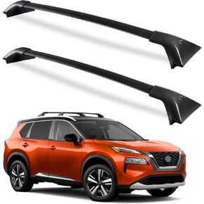 Roof Rack Cross Bars 220lb Compatible with Nissan Rogue 2021 2022 2023 2024 SV SL Platinum (with Flush Roof Rails), Heavy Duty Lockable Crossbars Rooftop Black Cargo Bike Luggage Carrier