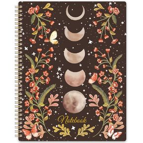 Spiral Notebook - Notebooks Spiral Bound with Back Pocket, Lined Journal Notebook, Spiral Journal for Women, 8.5" x 11", 144 Pages, College Ruled Writing Notebook, 100gsm Paper, for Office & School