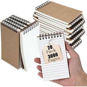 Pocket Notebooks, 3x5 Small Notepads, Mini Top Spiral Notebook, Little Size, Lined College Ruled Paper, Tiny Memo Pads for Home, Office, Work, School, Meeting, or Travel,6 Pack
