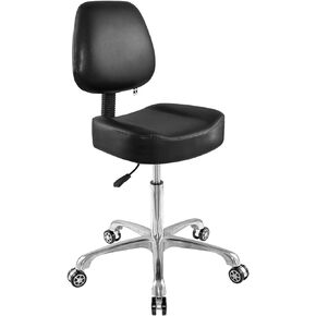 Lift Chair Adjustable Stool Drafting Chair with Backrest & Foot Rest Drafting Stool Swivel Seat Rolling Wheels for Studio Dental Office Salon Counter Home Desk Chairs (Black)