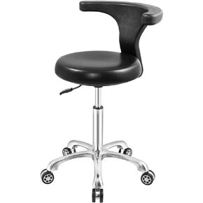 Rolling Stool Task Chair Drafting Adjustable with Wheels and Backrest Heavy Duty for Office Kitchen Medical Dentist Shop Lab and Home(with Footrest)