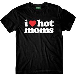 I Love Hot Moms Black Tee by Danny Duncan
