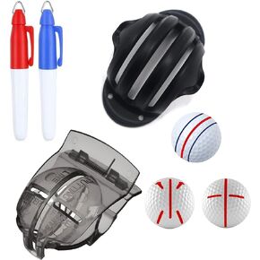 مجموعة محاذاة خط كرة الجولف، أداة استنسل لعلامة كرة الجولف ثلاثية المسار من أجل محاذاة وتحديد أفضل، ملحقات الجولف مع اثنين من شاربي ميني لوضع مثالي in Kuwait