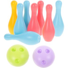 STOBOK Toy Bowling, 1 Set Bowling Balls Bowling Set Bowling Games Kids Toy Bowling Set Outdoor Indoor Bowling Sports Toy for Party Favors, Outdoor Games (Random Color)