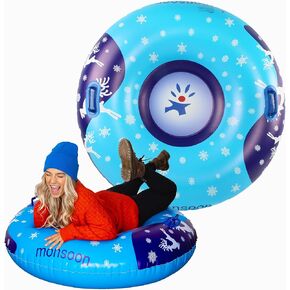 [Glider] Luxury Snow Tube for Sledding Heavy Duty Sleds with Handles for Adults - Green