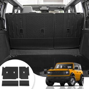 Cargo Mat Compatible with 2021 2022 2023 2024 Ford Bronco Back Seat Cover Protector Split Seat Cargo Liner Trunk Mat for Ford Bronco Accessories 4 Door (4 PCS Rear Backrest Mats)