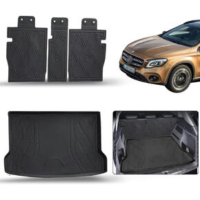 حصيرة الشحن ومسند الظهر متوافقة مع فئة 2015-2020 مرسيدس بنز GLA - أسود TPE مقاوم للماء لجميع الأحوال الجوية وبطانة خلفية للشحن وبطانة صندوق السيارة الخلفي وغطاء حماية للمقعد الخلفي in Kuwait