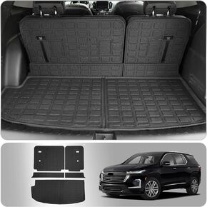 Floor Mats Compatible with 2018-2023 (Fit 2024 Traverse Limited) Chevrolet Traverse Cargo Mat Liner Back Seat Cover 7 Seat 2023 Chevy Traverse Accessories (Trunk Mat+Backrest Mats+Floor Mats)