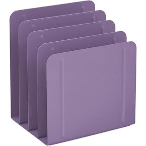 Acrimet Desk Metal File Sorter Organizer, 4 Sections, Office and Home File Management Solution (Purple Color)