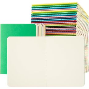 100 Pack Small Blank Notebook & Journal Bulk, Kraft Cover, Unlined Thick Paper, 4.25x5.5 inch,48 Page, Pocket Writing Sketchbook Subject Note Pad Set for Women Men Kid Traveler Student Office