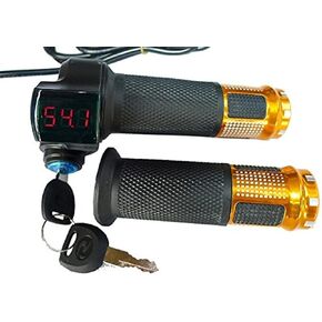 24V/36V/48V Electric Bike Throttle Grip Electric Scooter Battery Voltage Indicator Power Key Locker Accelerator