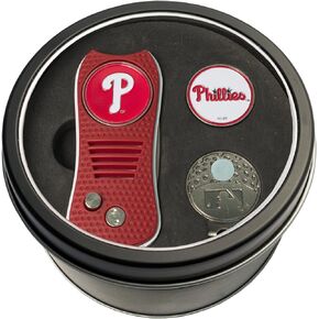 Team Golf MLB Gift Set Switchblade Divot Tool, Cap Clip, & 2 Double-Sided Enamel Ball Markers, Patented Design, Less Damage to Greens, Switchblade Mechanism