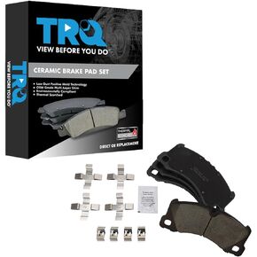 TRQ Front Ceramic Brake Pads Compatible with 11-18 Porsche Cayenne 15-18 Macan 10-13 Panamera