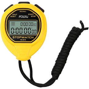 FCXJTU Digital Waterproof Stopwatch, 20Laps Split Memory Stopwatch, No Clock, No Calendar, No Alarm, Simple Silent Large Display Stop Watch for Sports Swimming Training Coaches