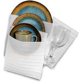 (3 أحجام) 50 قطعة من الأكياس أو الملاءات الإسفنجية الفاخرة للتغليف، وغطاء حماية للأطباق والأطباق والزجاج والأكواب والأقداح والأواني الصينية والبورسلين والأشياء الثمينة لنقل وتخزين اللوازم من باك رات in Kuwait