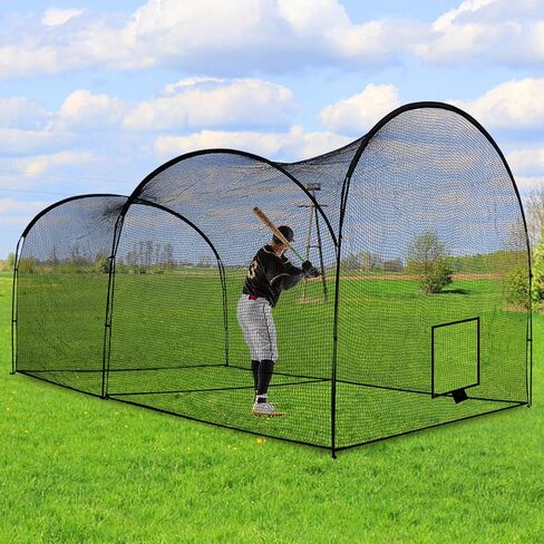 Batting Cage, Baseball Batting Cage for Backyard, Softball Batting Cage Net for Home, Baseball Training Equipment, Large Batting Cage with Steel Frame & Net, 22x12x10FT Portable Batting Cage in Kuwait