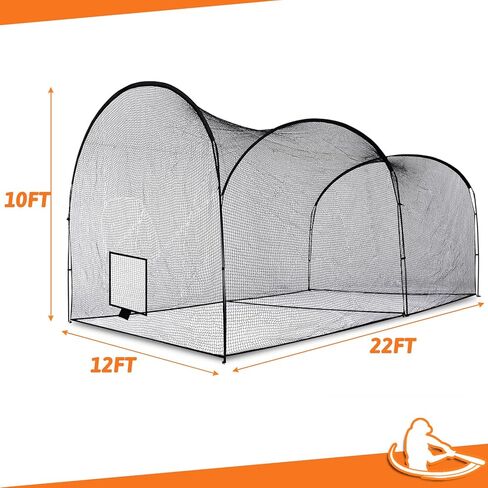 Batting Cage, Baseball Batting Cage for Backyard, Softball Batting Cage Net for Home, Baseball Training Equipment, Large Batting Cage with Steel Frame & Net, 22x12x10FT Portable Batting Cage in Kuwait