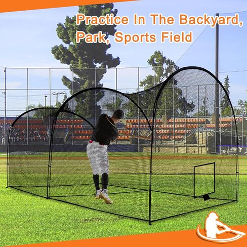 Batting Cage, Baseball Batting Cage for Backyard, Softball Batting Cage Net for Home, Baseball Training Equipment, Large Batting Cage with Steel Frame & Net, 22x12x10FT Portable Batting Cage in Kuwait