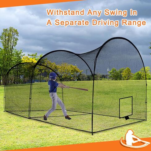 Batting Cage, Baseball Batting Cage for Backyard, Softball Batting Cage Net for Home, Baseball Training Equipment, Large Batting Cage with Steel Frame & Net, 22x12x10FT Portable Batting Cage in Kuwait