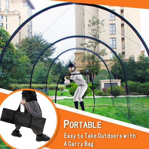 Batting Cage, Baseball Batting Cage for Backyard, Softball Batting Cage Net for Home, Baseball Training Equipment, Large Batting Cage with Steel Frame & Net, 22x12x10FT Portable Batting Cage in Kuwait