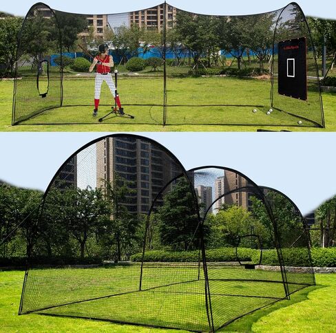Gagalileo 22x12x10FT Batting Cage for Softball Baseball - Heavy Duty Netting Backstop, Perfect for Pitching Practice - Backyard Training in Saudi Arabia