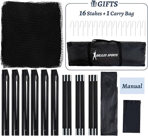 Gagalileo 22x12x10FT Batting Cage for Softball Baseball - Heavy Duty Netting Backstop, Perfect for Pitching Practice - Backyard Training in Saudi Arabia