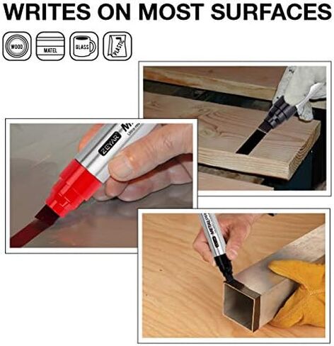 ZEYAR Permanent Markers, JUMBO Size, Aluminum Barrel, Set of 4, Waterproof & Smear Proof Markers, Writes on most surfaces (Black, Blue, Red, Green) in Saudi Arabia