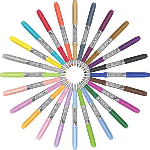 BIC Intensity Permanent Marker Coloring Bundle, Assorted Fine/Ultra Fine Tips, Assorted Fashion and Metallic Colors, 56-Count- Pack of 6 in Saudi Arabia