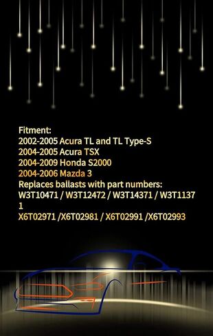 Xenon Headlight Ballast Control Unit Module with Fast Startup Safe Stability for 2002-2005 Acura TL 2004-2005 Acura TSX 2004-2006 Mazda 3 Replace W3T10471 X6T02981 in Saudi Arabia