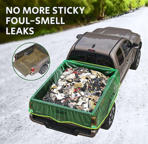 حقيبة Skywin Truck Pickup - حقيبة متعددة الاستخدامات بحجم الشاحنة، وحقيبة شاحنة متينة وبطانة بيك اب عملاقة برباط، تناسب جميع أحجام الشاحنات - حقيبة عملاقة 101 × 75 × 50 بوصة، خضراء in Kuwait