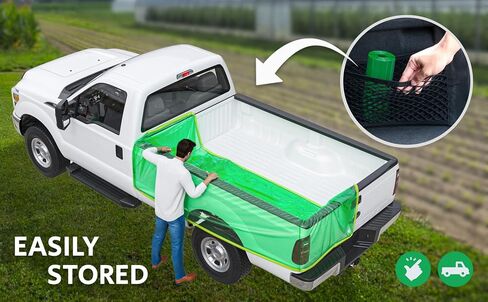 حقيبة Skywin Truck Pickup - حقيبة متعددة الاستخدامات بحجم الشاحنة، وحقيبة شاحنة متينة وبطانة بيك اب عملاقة برباط، تناسب جميع أحجام الشاحنات - حقيبة عملاقة 101 × 75 × 50 بوصة، خضراء in Kuwait