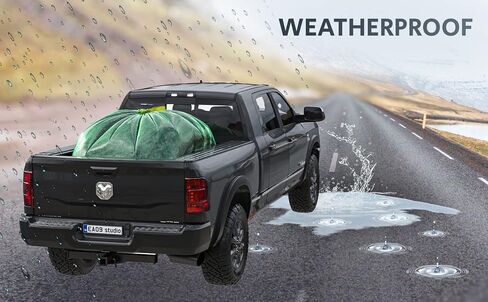 حقيبة Skywin Truck Pickup - حقيبة متعددة الاستخدامات بحجم الشاحنة، وحقيبة شاحنة متينة وبطانة بيك اب عملاقة برباط، تناسب جميع أحجام الشاحنات - حقيبة عملاقة 101 × 75 × 50 بوصة، خضراء in Kuwait