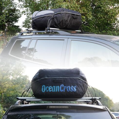 Roof Luggage Bag Roof Cargo Carry Bag 600D Oxford Cloth Waterproof Heavy Duty, Suitable for Car with/Without Luggage Rack - Loop Reinforced Straps, Handbag, Combination Lock, Anti-Slip Mat in Saudi Arabia