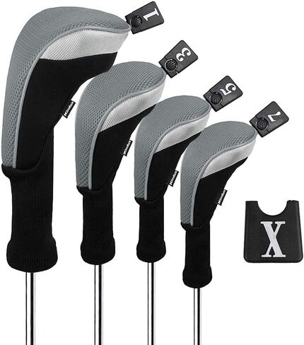 Andux 4pcs/Set Golf 460cc Driver Wood Club Head Covers Long Neck with Interchangeable No. Tags in Saudi Arabia