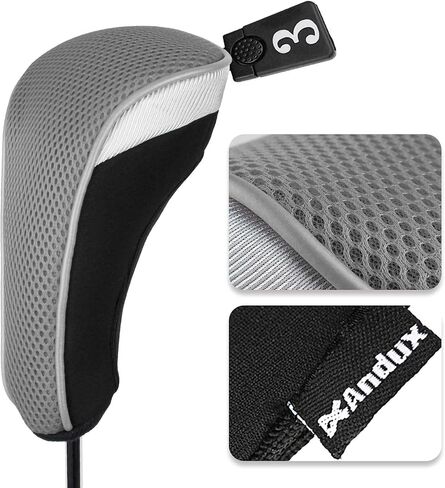 Andux 4pcs/Set Golf 460cc Driver Wood Club Head Covers Long Neck with Interchangeable No. Tags in Saudi Arabia