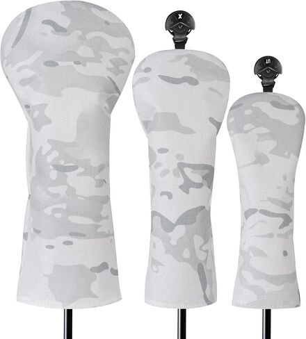 3 Pack Camouflage Golf Club Head Covers for Driver, Fairway Woods and Hybrid, Golf Iron Covers 12 PCS in Kuwait