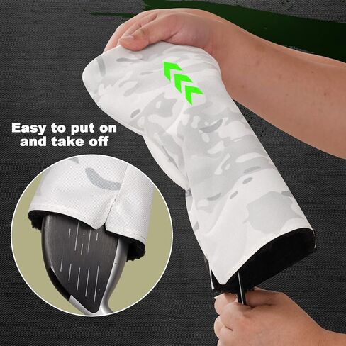 3 Pack Camouflage Golf Club Head Covers for Driver, Fairway Woods and Hybrid, Golf Iron Covers 12 PCS in Kuwait