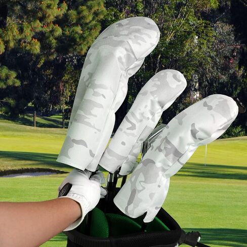 3 Pack Camouflage Golf Club Head Covers for Driver, Fairway Woods and Hybrid, Golf Iron Covers 12 PCS in Kuwait