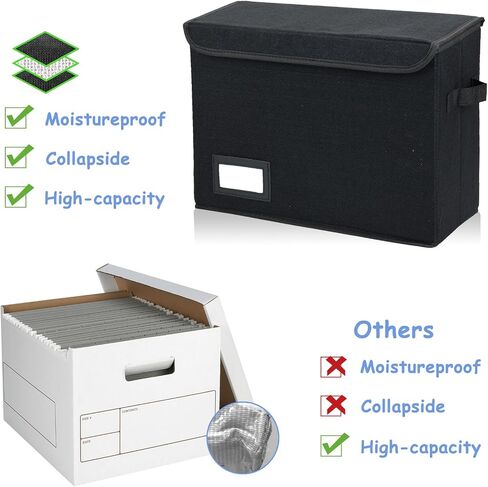 EOOUT Comic Book Storage Box, 1pcs, 15.8 x 7.5 x 11.4 Inches, Collapsible Comic, Short Box with Handles, Heavy Duty Comic Book Bin Container Holder, Black in Saudi Arabia