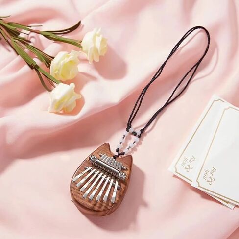 8 Key Mini Kalimba Thumb Piano Finger Percussion Keyboard Mini kalimba key ring (Crystal cat shape) in Saudi Arabia