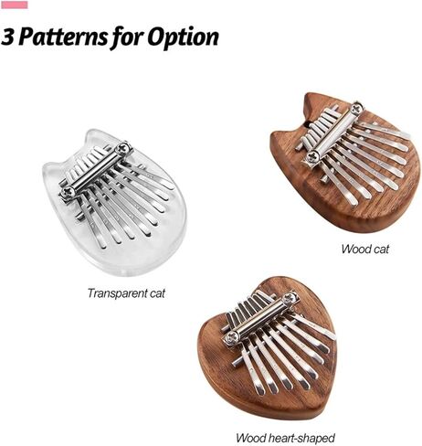 8 Key Mini Kalimba Thumb Piano Finger Percussion Keyboard Mini kalimba key ring (Crystal cat shape) in Saudi Arabia
