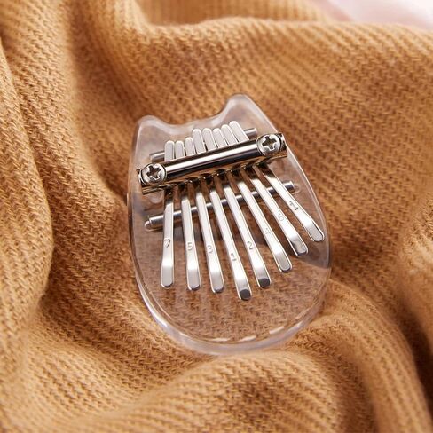 8 مفاتيح صغيرة كاليمبا الإبهام البيانو قرع لوحة المفاتيح كاليمبا الصغيرة حلقة رئيسية (شكل قطة كريستال) in Kuwait