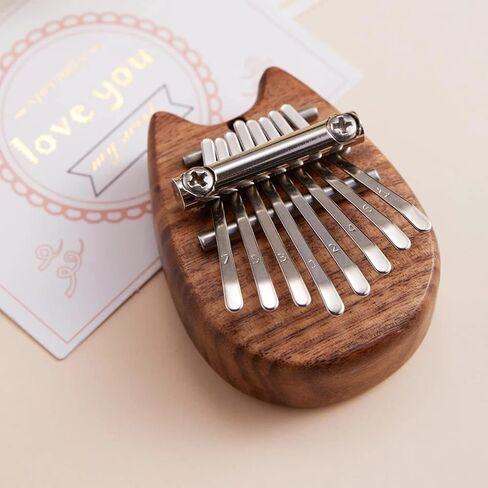 8 Key Mini Kalimba Thumb Piano Finger Percussion Keyboard Mini kalimba key ring (Crystal cat shape) in Saudi Arabia