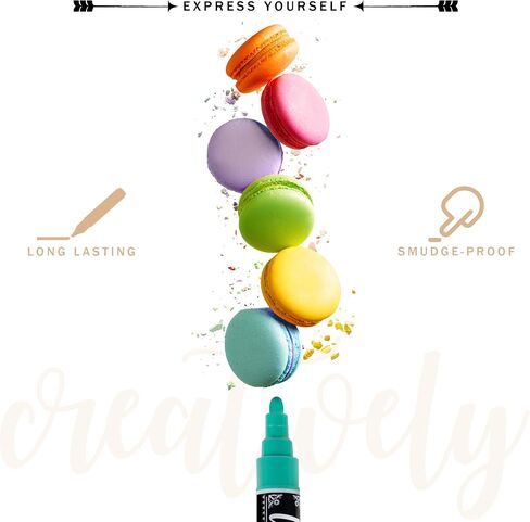 Loddie Doddie Liquid Chalk Markers for Chalkboard - 6mm Reversible Chisel and Bullet Tips, Chalkboard Markers Erasable, Macaron Pastel Chalk Pens 8 Count in Saudi Arabia