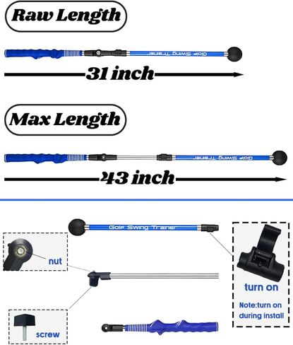 مساعد مدرب التأرجح للجولف من Zcoorey - مساعد تدريب الجولف على تحسين المفصلات ودوران الساعد ودوران الكتف والقبضة. مدرب التأرجح المحمول القابل للطي مجهز بتدريب قبضة الجولف in Kuwait