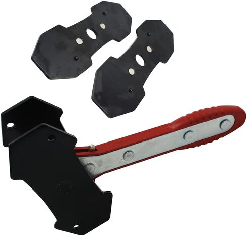 أداة ضغط فرجار الفرامل، أداة ضغط فرجار فرامل السيارة 360 درجة قابلة للتعديل لفرامل قرصية مزدوجة رباعية المكبس، مع شماعات فرجار مزدوجة، أحمر in Kuwait