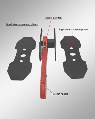 أداة ضغط فرجار الفرامل، أداة ضغط فرجار فرامل السيارة 360 درجة قابلة للتعديل لفرامل قرصية مزدوجة رباعية المكبس، مع شماعات فرجار مزدوجة، أحمر in Kuwait