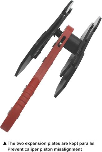 أداة ضغط فرجار الفرامل، أداة ضغط فرجار فرامل السيارة 360 درجة قابلة للتعديل لفرامل قرصية مزدوجة رباعية المكبس، مع شماعات فرجار مزدوجة، أحمر in Kuwait