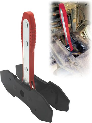 أداة ضغط فرجار الفرامل، أداة ضغط فرجار فرامل السيارة 360 درجة قابلة للتعديل لفرامل قرصية مزدوجة رباعية المكبس، مع شماعات فرجار مزدوجة، أحمر in Kuwait